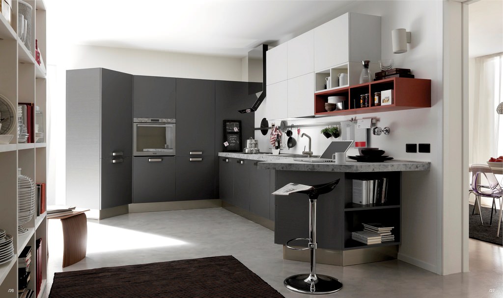 Image of: Painting Kitchen Cabinets Grey