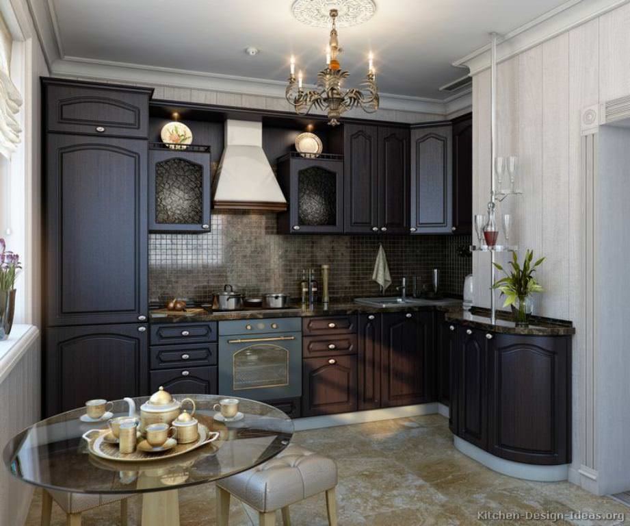 Image of: Pictures Of Dark Kitchen Cabinets