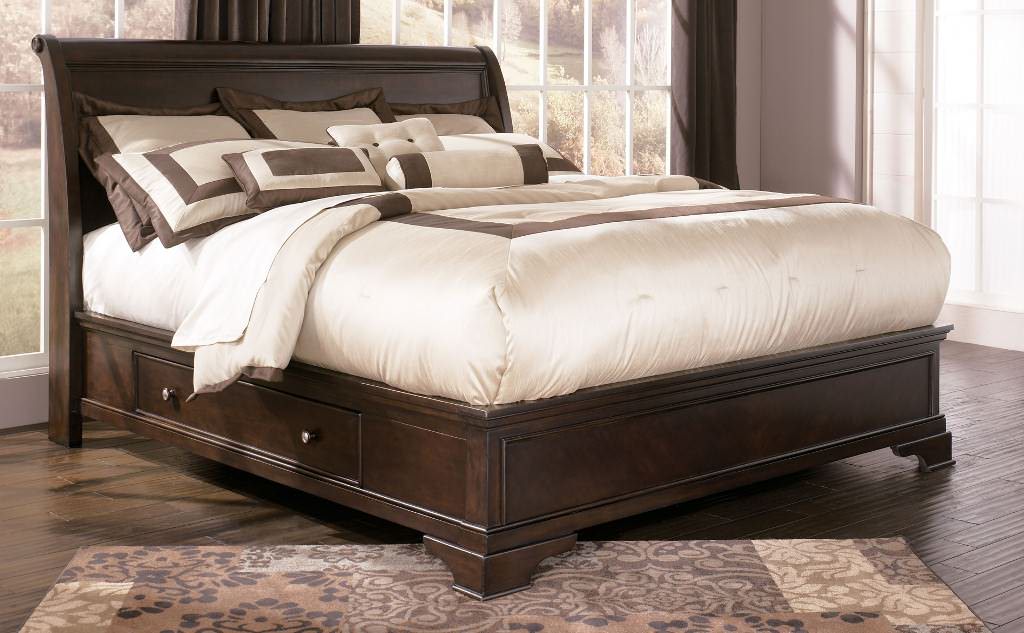 Image of: Porter Queen Sleigh Bed Ashley Furniture