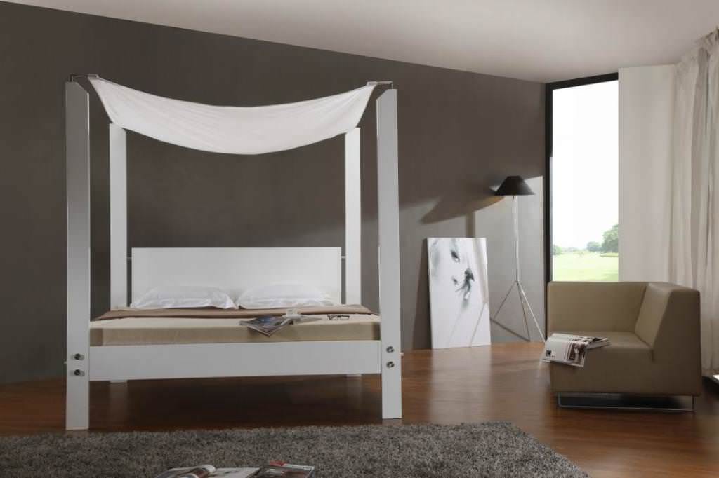 Image of: Quatrefoil Queen Canopy Bed