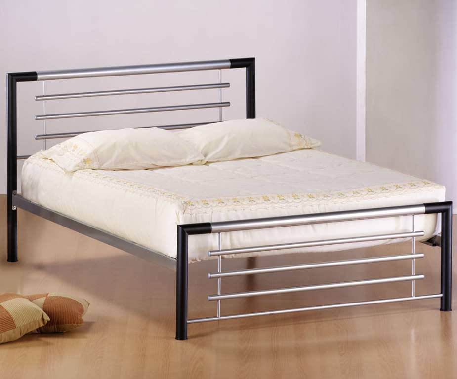 Image of: Queen Metal Bed Frame For Headboard And Footboard