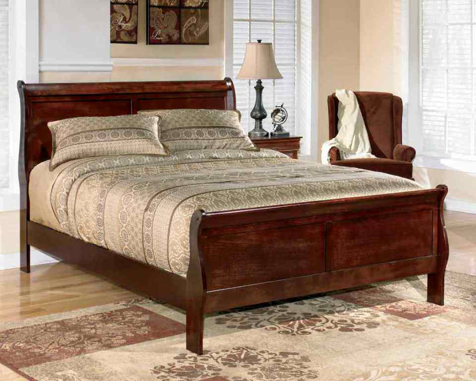 Image of: Queen Sleigh Bed Ashley