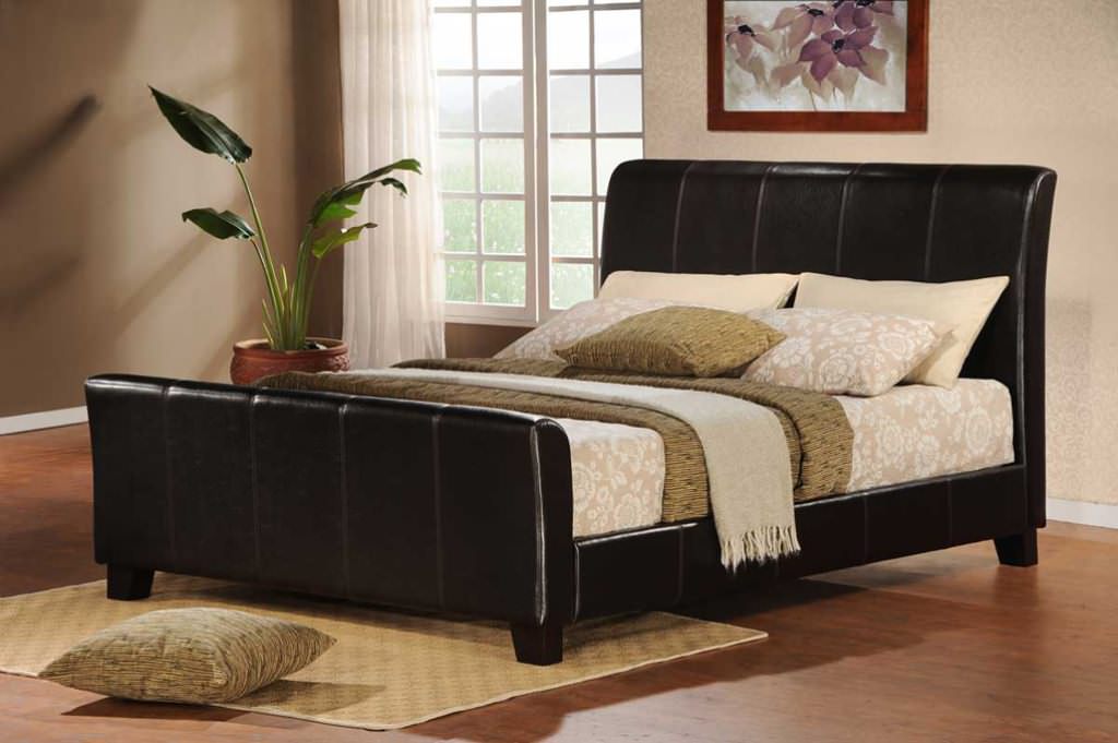 Image of: Queen Sleigh Bed Frame Black