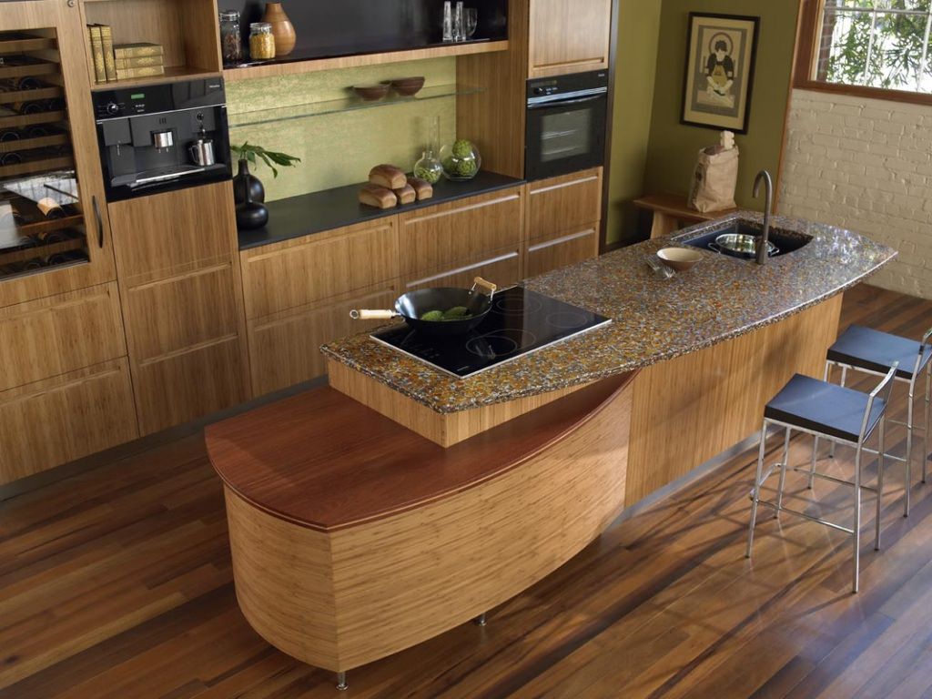 Image of: RTA Bamboo Kitchen Cabinets Idea