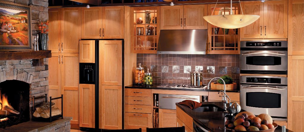 Image of: Rustic Alder Kitchen Cabinets