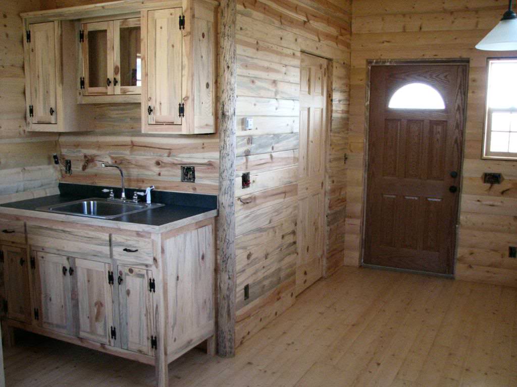 Image of: Rustic Pine Kitchen Cabinets