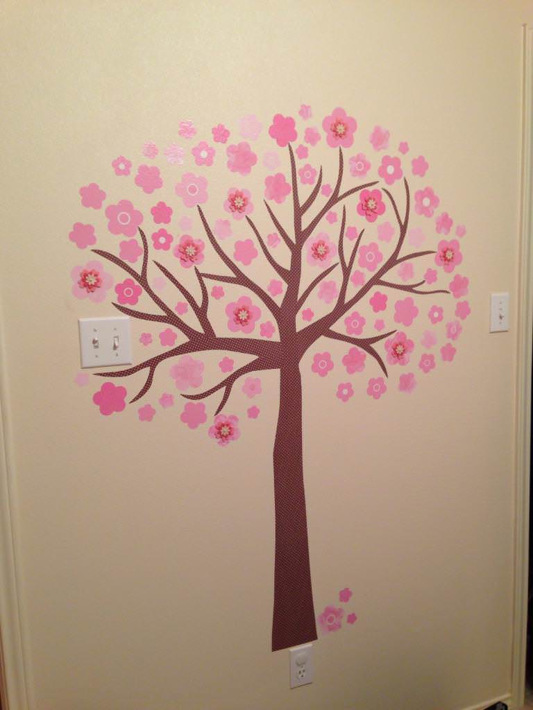 Image of: Small Cherry Blossom Wall Decor Ideas