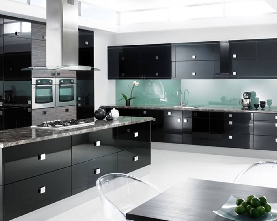 Image of: Small Kitchen With Black Cabinets