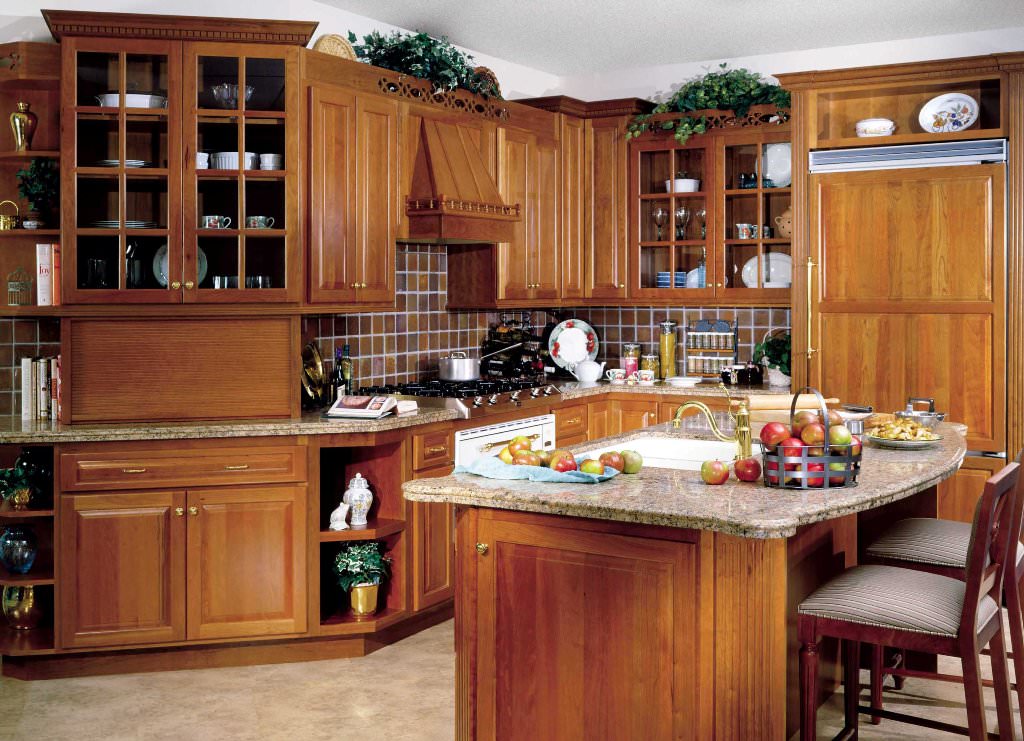Image of: Solid Wood Kitchen Cabinets Design