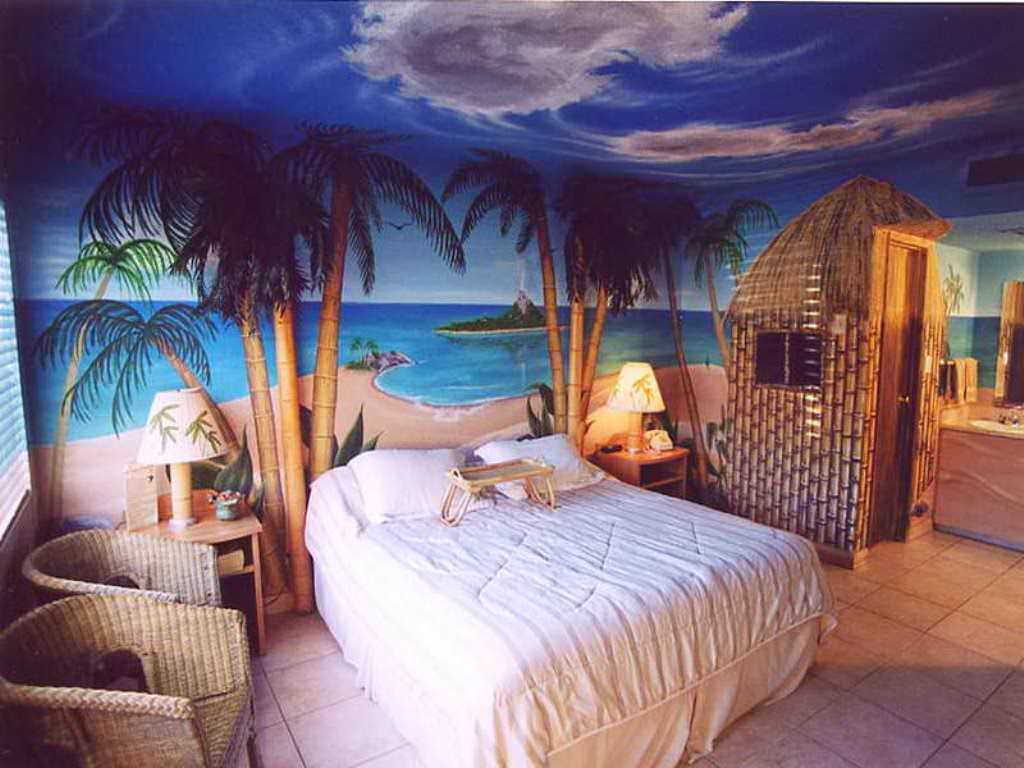 Image of: Tropical Themed Bedrooms
