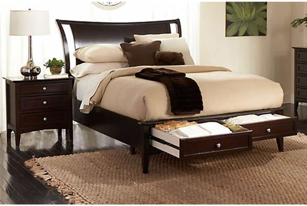 Image of: White Storage Beds Queen