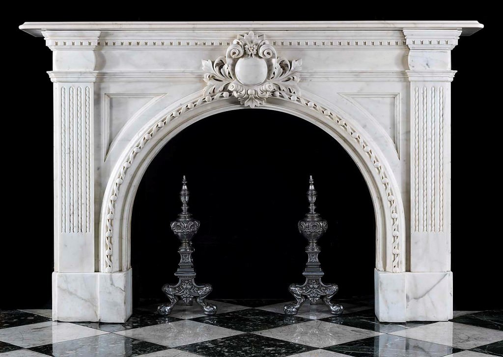 Image of: Antique Marble Fireplace Mantels