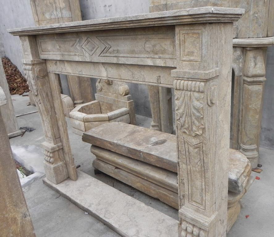 Image of: Antique Stone Fireplace Mantels