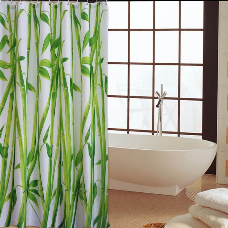 Image of: Bamboo Fabric Shower Curtain
