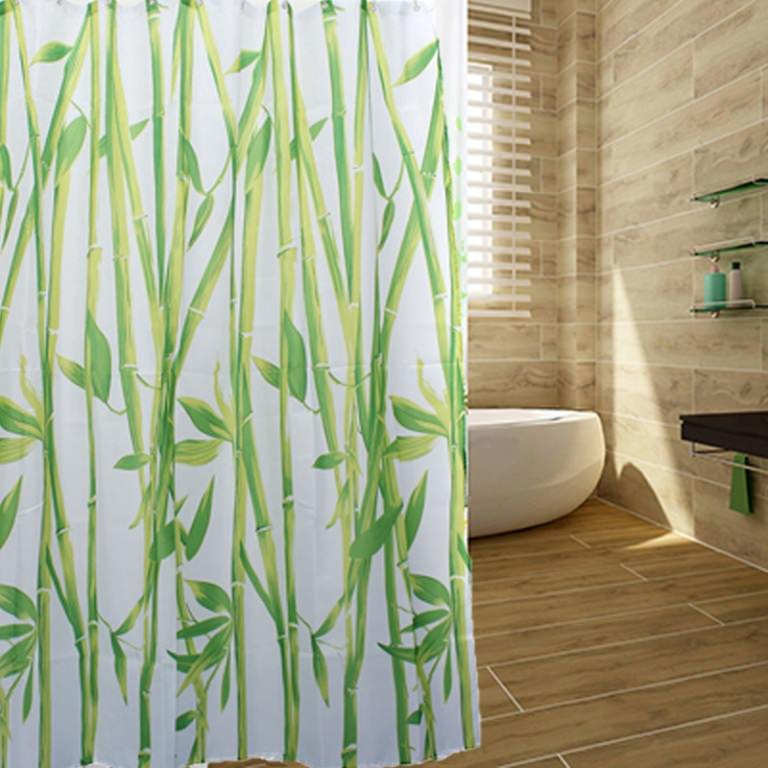 Image of: Bamboo Print Shower Curtain