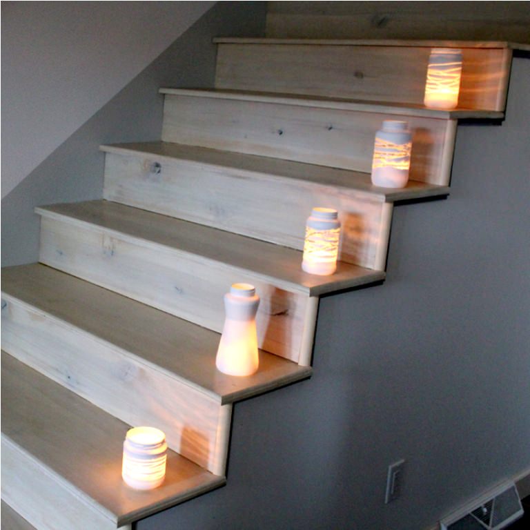 Image of: Decorative Indoor Stairwell Lighting Diy