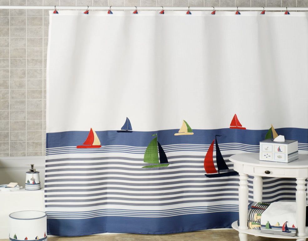 Image of: Nautical Shower Curtains
