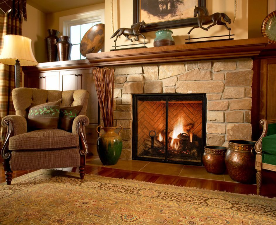 Image of: Stone Fireplace Mantel Idea