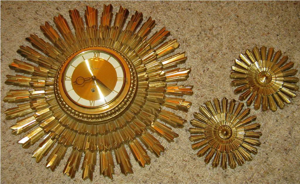Image of: Beautiful Sunburst Clock Antique