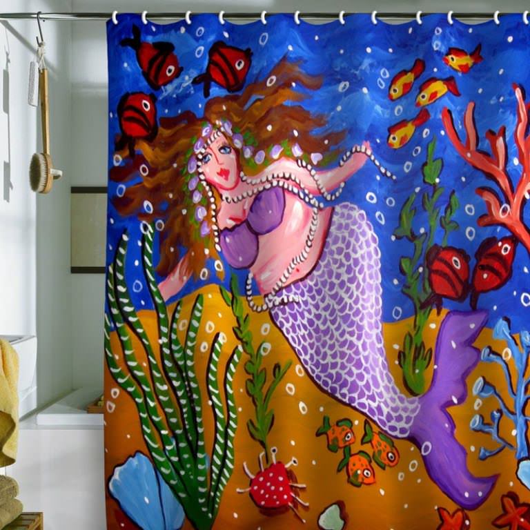Image of: Diy Mermaid Shower Curtains