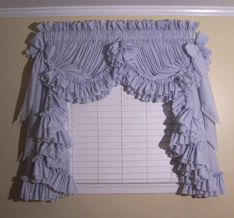 Image of: Double Ruffled Country Curtains