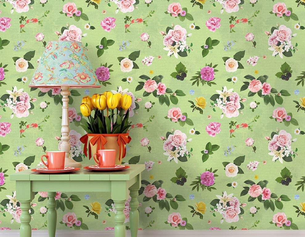 Image of: Floral Wallpaper For Walls