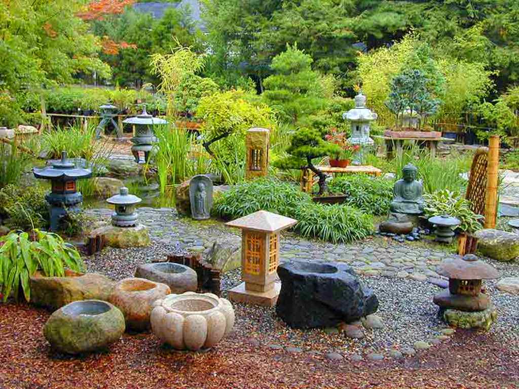Japanese Garden Stone Lanterns