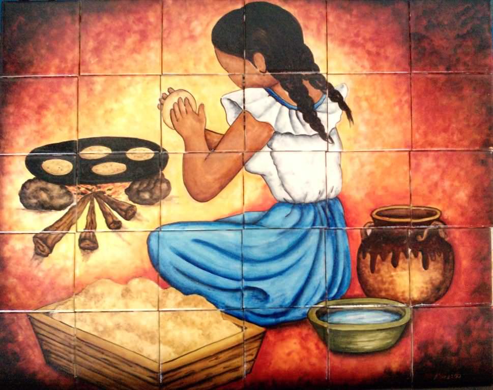 Image of: Mexican Tile Murals Hand Painted