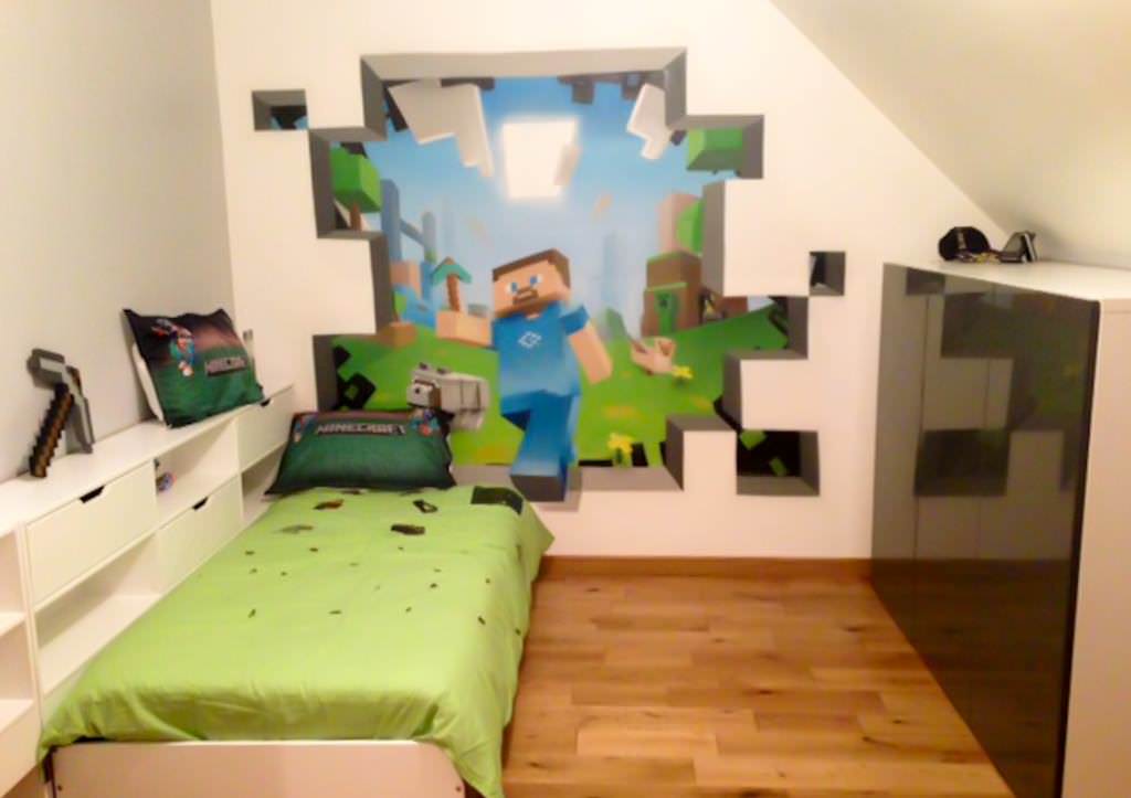 Image of: Minecraft Kids Room Decor