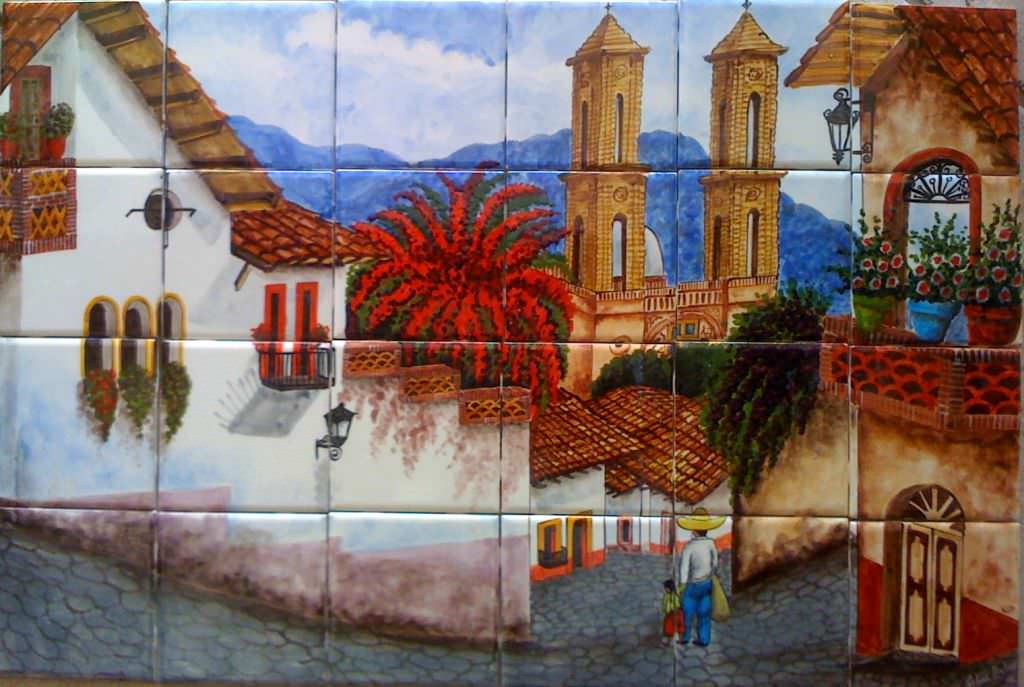 Image of: Outdoor Mexican Tile Murals