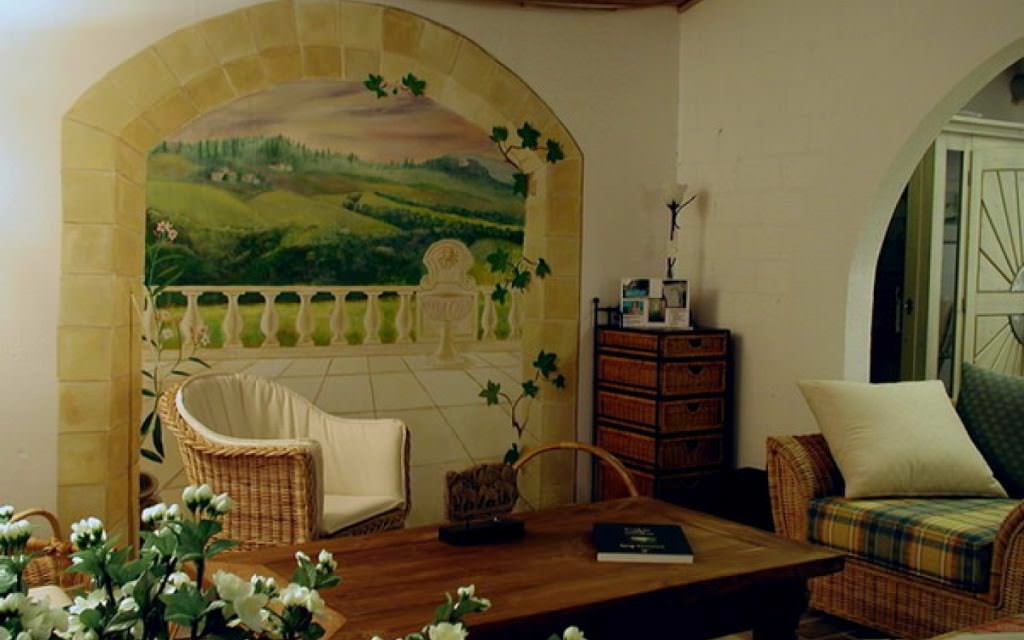 Image of: Tuscan Wall Murals Living Room