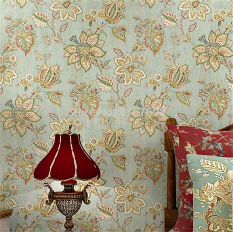 Image of: Vintage Chinese Style Floral Wallpaper