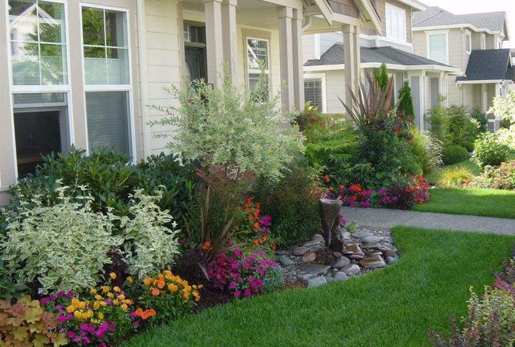 Image of: Awesome Flower Bed Ideas Front Of House