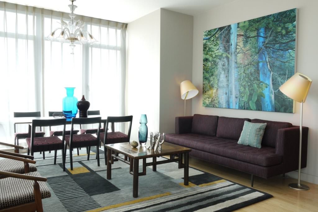 Brown And Aqua Living Room
