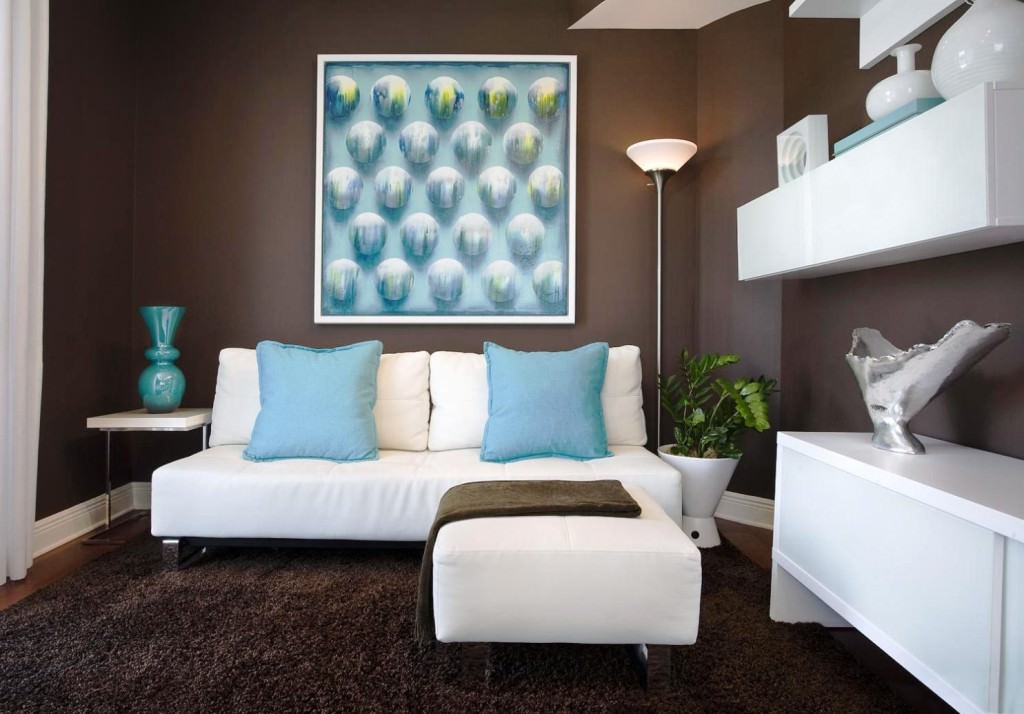 Image of: Dark Brown And Turquoise Living Room