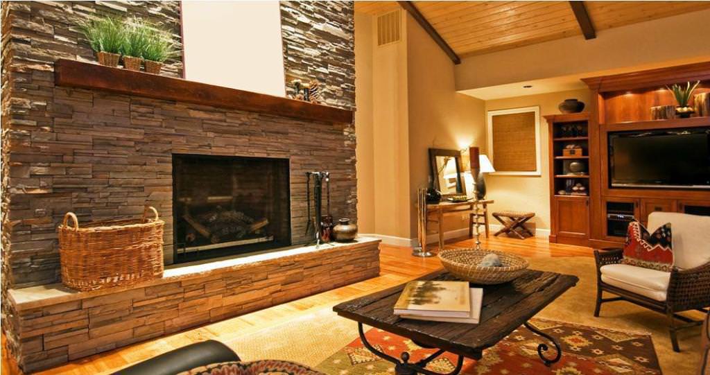 Image of: Decorate Stone Fireplace