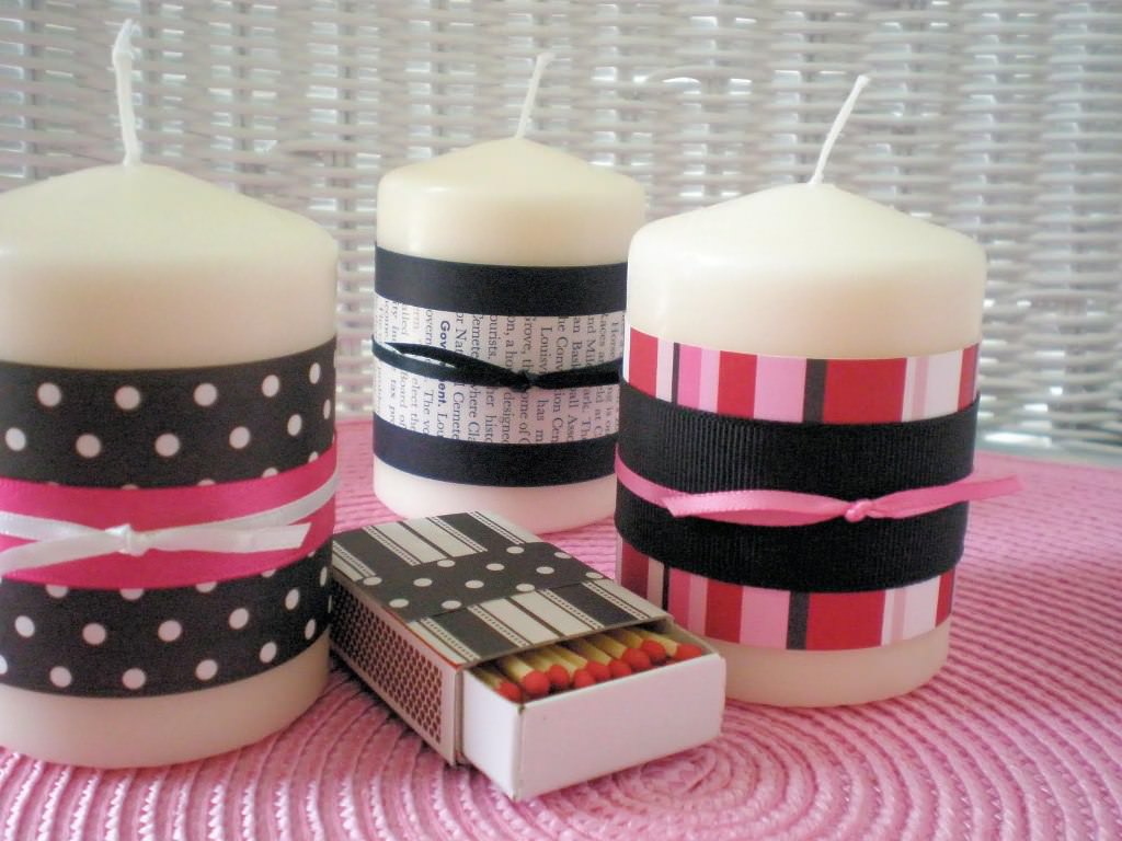 Image of: Decorating Candle Holders With Ribbon