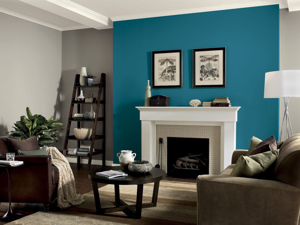 Image of: Modern Brown And Turquoise Living Room