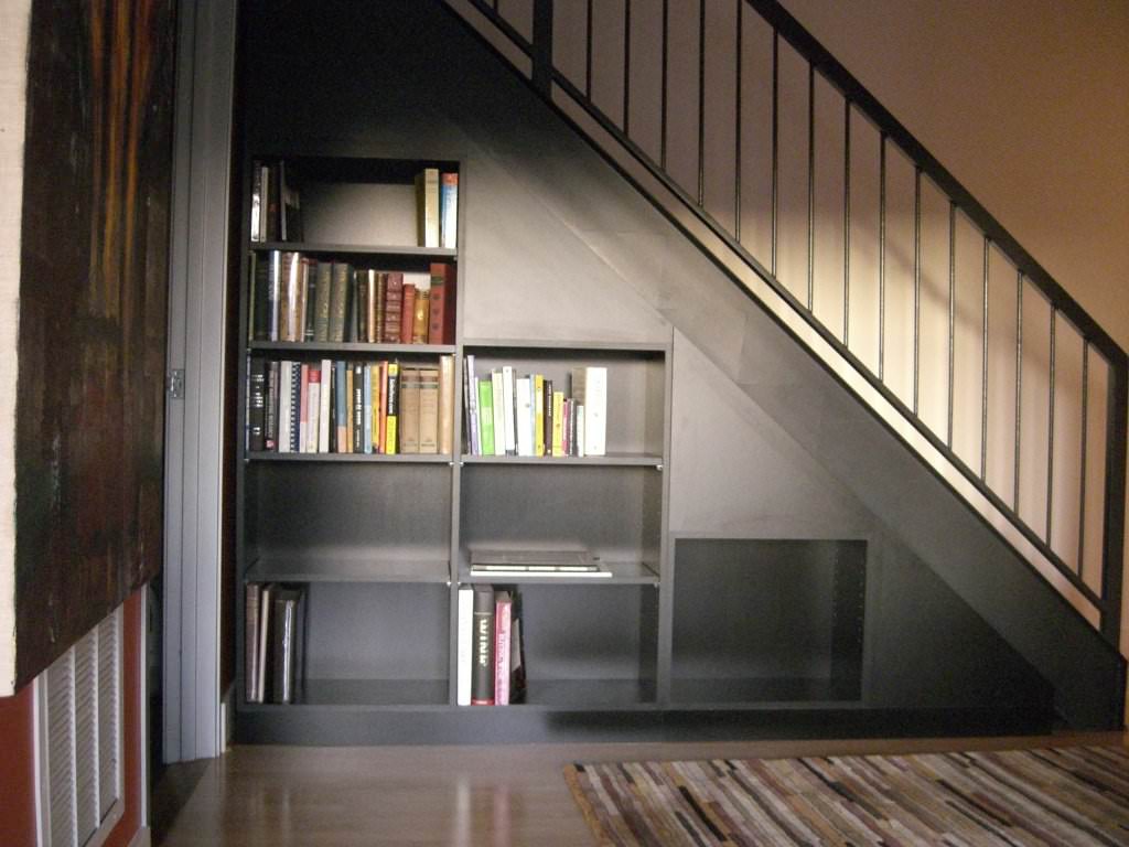 Image of: Built In Storage Under Stairs