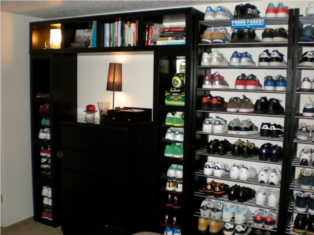 Image of: Closet Shoe Display Shelves