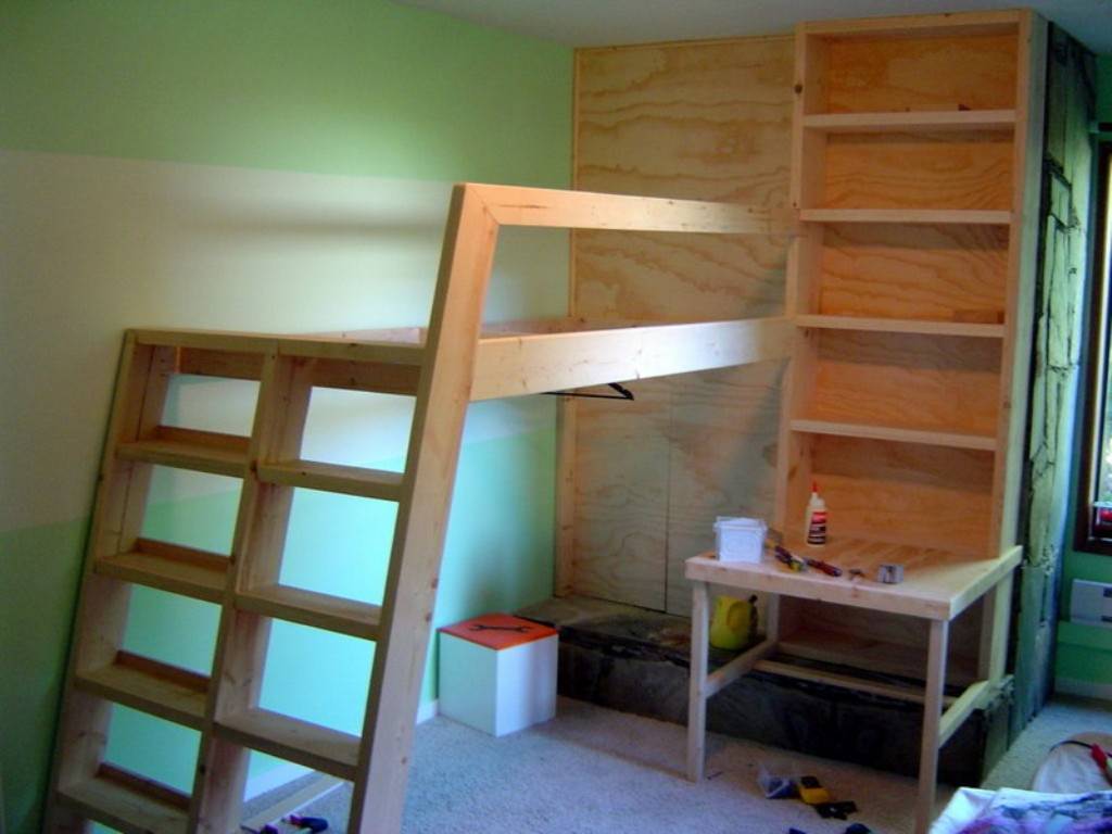 Image of: Diy Built In Loft Bed