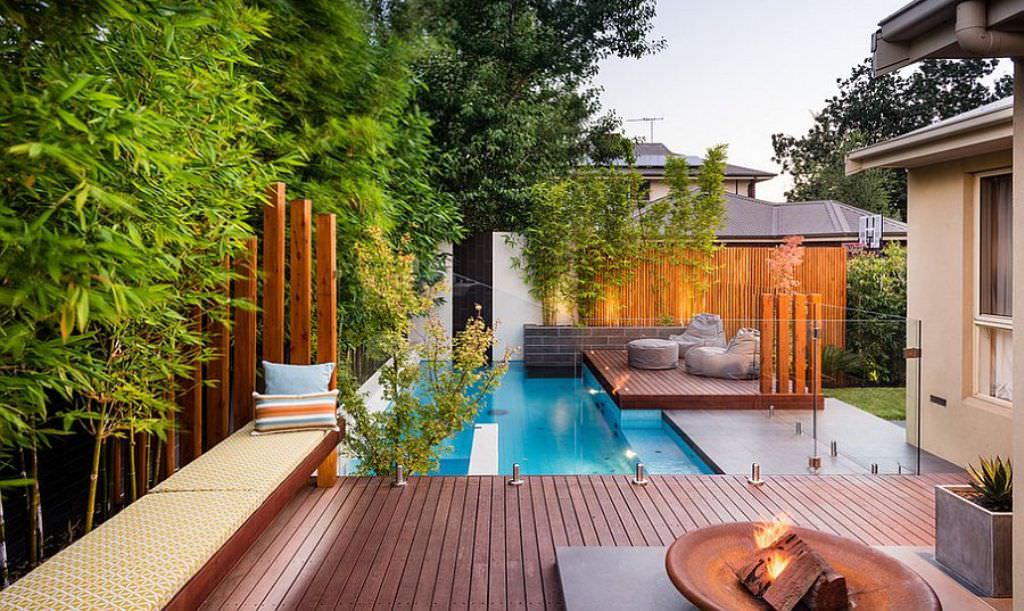 Image of: Townhouse Backyard Ideas With Pools
