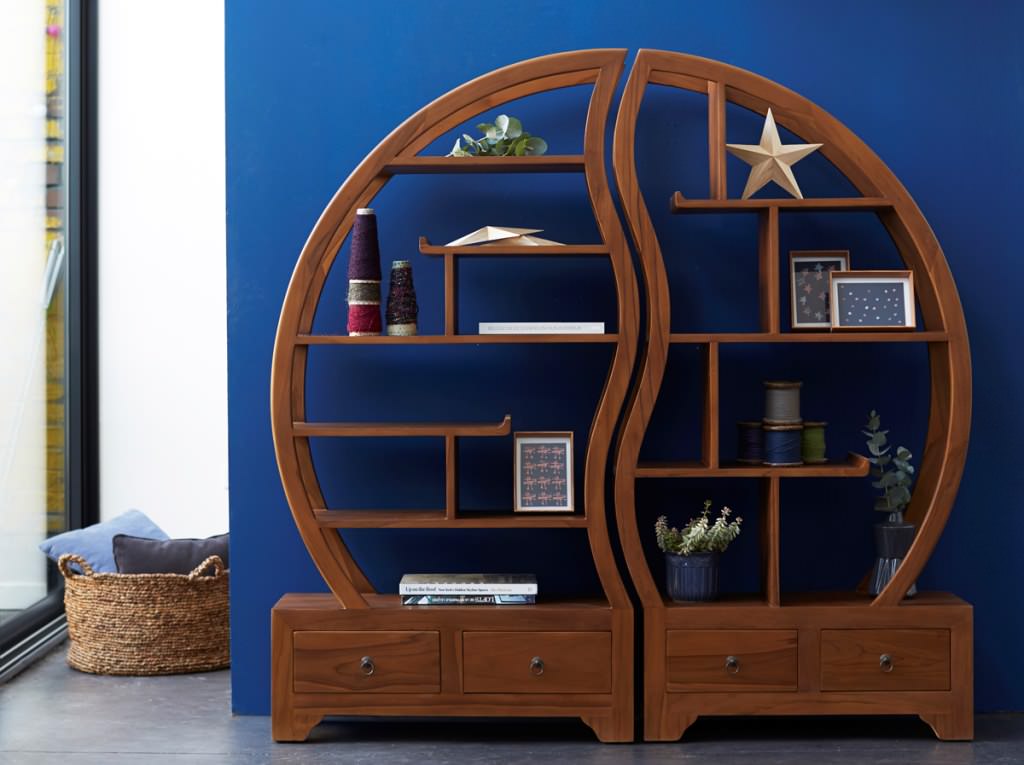 Image of: Contemporary Teak Bookcases