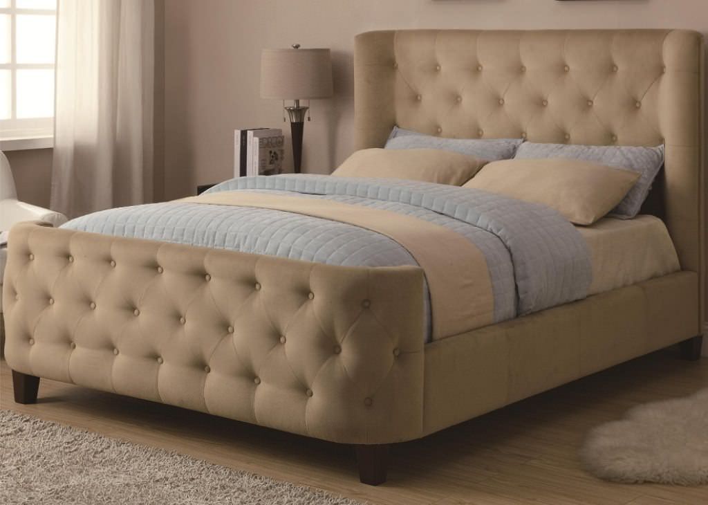 Image of: Leather Wingback King Bed