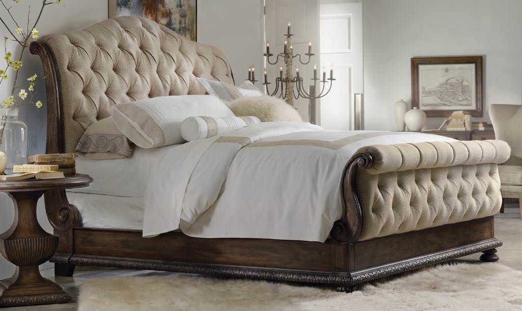 Image of: Skyline Wingback King Bed