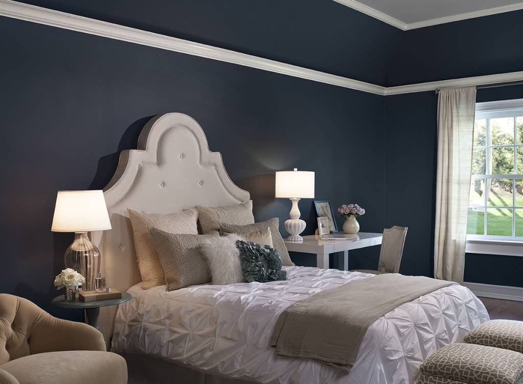 Image of: Blue Gray Paint Bedroom