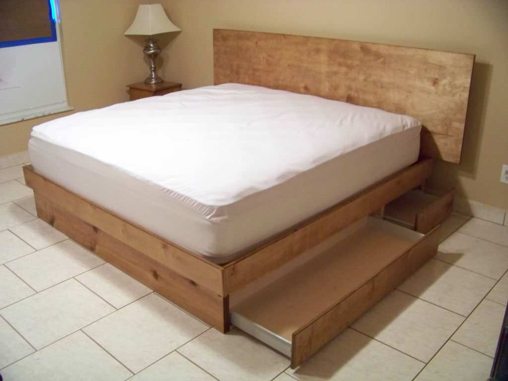 Image of: Diy Platform Bed With Storage Drawer