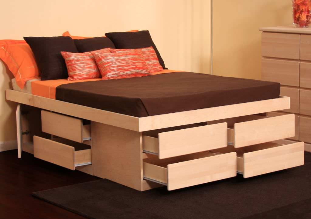 Image of: Diy Platform Bed With Storage Plan