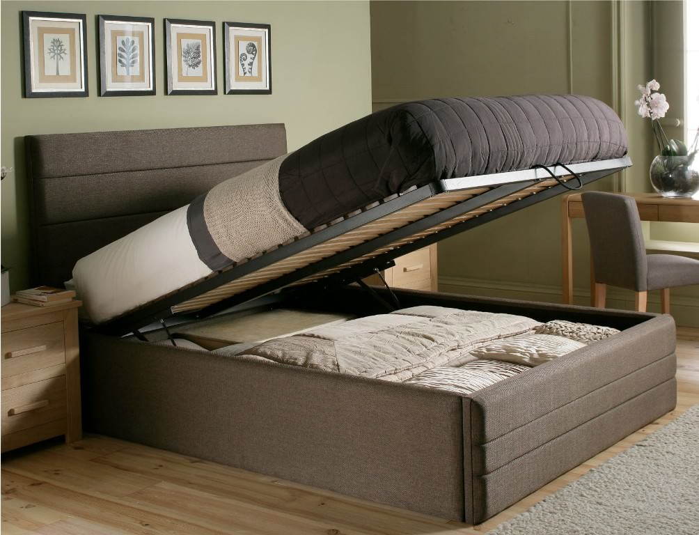 Image of: Ottoman Storage Bed Frame