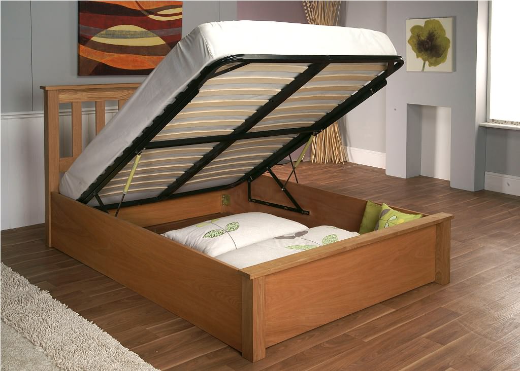 Image of: Wood Ottoman Storage Bed